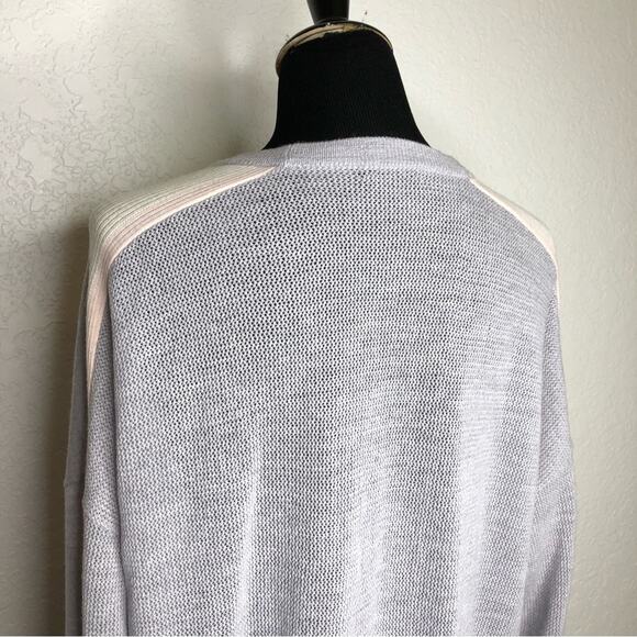 ATM Schoolboy gray and pink wool button cardigan size Large - Picture 13 of 16